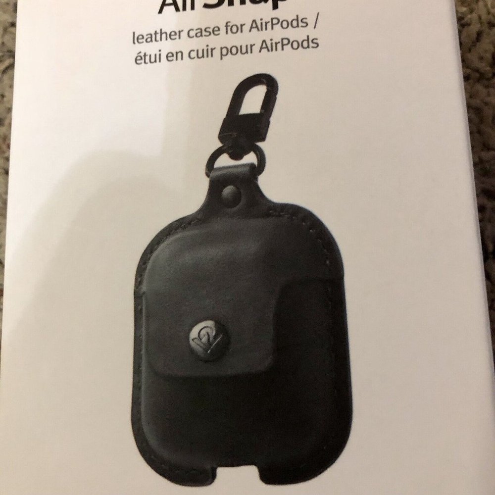 Twelve South AirSnap Leather Case for AirPods New Black Open Package - Picture 9 of 10